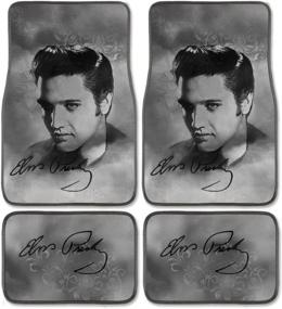 img 4 attached to 🎨 Custom Print Design Gray Elvis Presley Carpet Car SUV Truck Floor Mats - Set of 4 Pieces