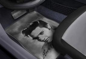 img 2 attached to 🎨 Custom Print Design Gray Elvis Presley Carpet Car SUV Truck Floor Mats - Set of 4 Pieces