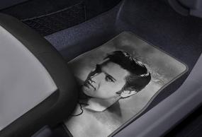 img 1 attached to 🎨 Custom Print Design Gray Elvis Presley Carpet Car SUV Truck Floor Mats - Set of 4 Pieces