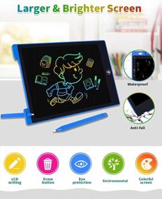 img 1 attached to 10 Inch LCD Writing Tablet - Perfect Educational Toy For Kids Ages 3-8 | JefDiee Doodle Board (Blue)