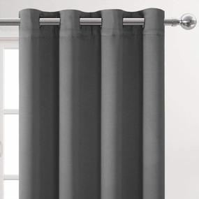 img 1 attached to Set Of 2 Dark Grey Blackout Curtains - DWCN Thermal Insulated Drapes For Privacy, Energy Saving And Room Darkening - Perfect For Bedroom And Living Room - 52 X 45 Inches In Length