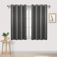 set of 2 dark grey blackout curtains - dwcn thermal insulated drapes for privacy, energy saving and room darkening - perfect for bedroom and living room - 52 x 45 inches in length logo