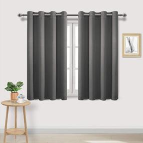 img 4 attached to Set Of 2 Dark Grey Blackout Curtains - DWCN Thermal Insulated Drapes For Privacy, Energy Saving And Room Darkening - Perfect For Bedroom And Living Room - 52 X 45 Inches In Length