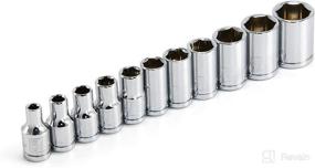 img 4 attached to 🔧 Powerbuilt 640497 1/4-inch Drive SAE 6-Point Socket Set, 11-Piece, Silver