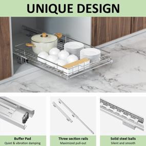 img 3 attached to 🗄️ AHNR Heavy Duty Cabinet Pull Out Shelves - 2 Pack Slide Out Cabinet Organizer Storage for Home - Pull Out Drawers for Kitchen Cabinets, 12.4”W*16.5”D