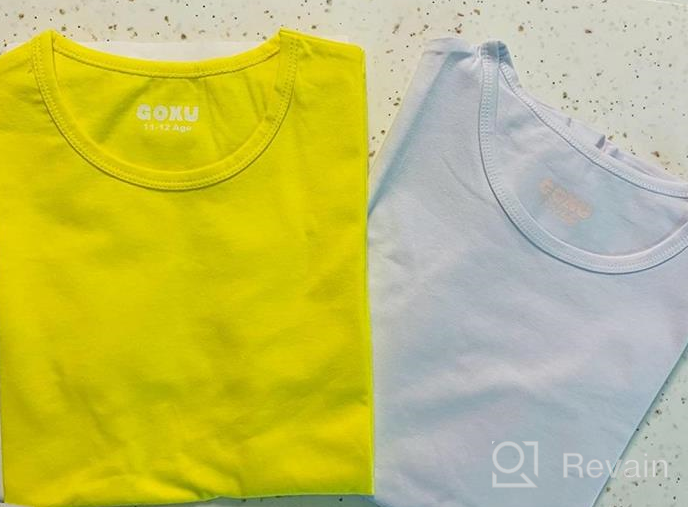 img 1 attached to 👧 GOXU Toddler Sleeve T-Shirt for Girls, Size 5, White review by Tricia Grundmeier