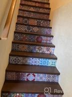 img 1 attached to TUOKING 13 Strips Removable Stair Decals, Peel And Stick Vinyl Staircase Stickers, 39.37" L X 7.08" W For 13 Steps, Ceramic Tiles Pattern review by Tim Beardsley