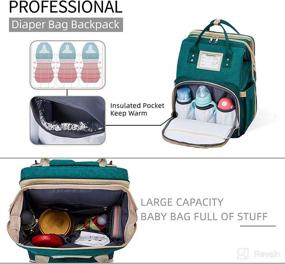 img 3 attached to 🍀 Green Diaper Bag Backpack: Multi-Functional Baby Bag Backpack for Nappy Needs - Ideal Baby Shower Gift