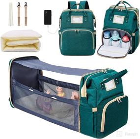 img 4 attached to 🍀 Green Diaper Bag Backpack: Multi-Functional Baby Bag Backpack for Nappy Needs - Ideal Baby Shower Gift