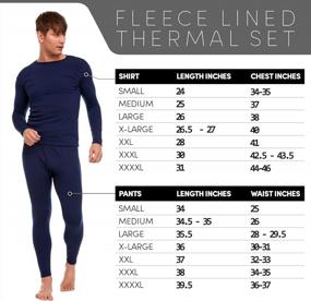 img 3 attached to Men'S Cold-Weather Fleece Base Layer Top & Bottom Thermal Underwear