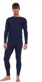 img 4 attached to Men'S Cold-Weather Fleece Base Layer Top & Bottom Thermal Underwear