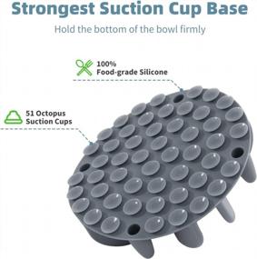 img 2 attached to Grey Jaoul Slow Feeder Dog Bowl Insert - 51 Octopus Suction Cups For Medium & Large Dogs Over 6.5" Wide