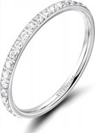 2mm women titanium eternity ring with cubic zirconia - perfect for anniversary, wedding or engagement - size 3-13.5 логотип