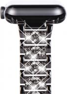 блестящий блестящий браслет для apple watch series 7 se 6 5 4 3 - newways compatible band for women (carve-black) логотип