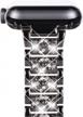 sparkling bling bracelet for apple watch series 7 se 6 5 4 3 - newways compatible band for women (carve-black) logo