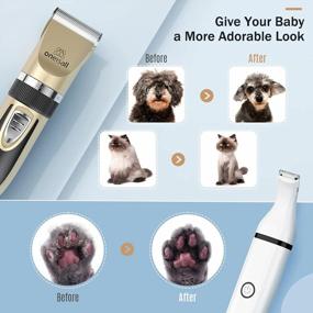 img 3 attached to Oneisall 2 in 1 Dog Clippers and Paw Trimmer Kit: Low Noise Cordless Grooming for Small and Large Dogs Cats Animals – Pet Hair Trimmers for Effective Pet Care