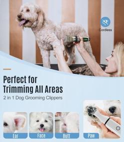 img 1 attached to Oneisall 2 in 1 Dog Clippers and Paw Trimmer Kit: Low Noise Cordless Grooming for Small and Large Dogs Cats Animals – Pet Hair Trimmers for Effective Pet Care