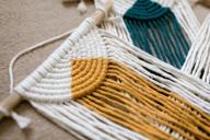 🧵 macrame diy wall hanger kit: create stunning half moon wall hangings for home decor with two tone color cords logo