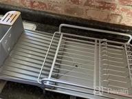 img 1 attached to 19"-27" Expandable Dish Drying Rack - Large Capacity, Heavy Duty Aluminium Drainer W/ Removable Cutlery & Cup Holder For Kitchen Countertop review by Alex Hensen