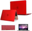 se7enline macbook 12 inch case a1534/a1931 2015-2019 w/ hard shell, keyboard cover skin & screen protector - red logo