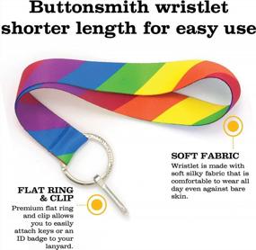 img 3 attached to USA-Made Rainbow Flag Wristlet Key Chain Lanyard With Short Length, Flat Key Ring, And Clip - Ideal For Easy Access And Stylish Display