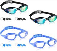 очки для плавания с защитой от запотевания для взрослых, молодежи, мужчин и женщин - no leak dapaser 4 pack очки для плавания логотип