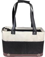 🐶 cредний черно-белый сумка-переноска для собак pet life модного дизайна со спотами логотип