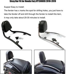 img 3 attached to 🏍️ COPART Honda Fury VT1300CX Passenger Backrest Sissy Bar Replacement 2010-2019 - 2018, 2017, 2016, 2015 Models