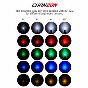 img 1 attached to Chanzon 10Pcs 8Mm LED Pilot Diode Light With Frosted Round Lens And 24Awg Wiring In 5 Colors, 8Mm Panel Mount + 5Mm 12V Universal Flush Dash Board Indicator Panel Socket Lights Lamp Bulb Set