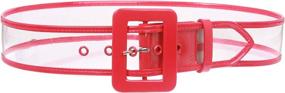 img 3 attached to Womens Color Trimmed Patent Leather Transparent Women's Accessories : Belts