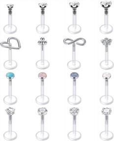 img 4 attached to Shop The Latest QWALIT Cartilage Earrings For Women: Stylish Helix, Tragus, Labret, Medusa And Monroe Piercing Jewelry In Silver