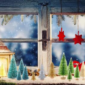 img 1 attached to 50Pcs Mini Christmas Village Trees - Настольные украшения для моделей дома, вечеринки и диорамы
