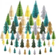 50pcs mini christmas village trees - настольные украшения для моделей дома, вечеринки и диорамы логотип