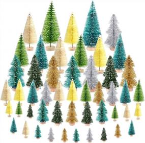 img 4 attached to 50Pcs Mini Christmas Village Trees - Настольные украшения для моделей дома, вечеринки и диорамы