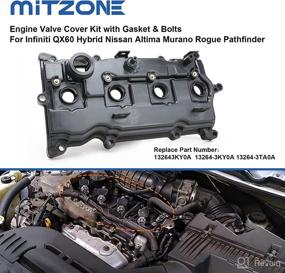 img 3 attached to 🔧 MITZONE Engine Valve Cover with Gasket and Bolts for 2014-2017 Nissan Altima Rogue Murano, Pathfinder, Infiniti Qx60 2.5L - Replace OEM # 13264-3KY0A