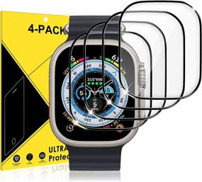 img 1 attached to Максимальная защита для ваших Apple Watch Ultra 49 мм — 4 упаковки самовосстанавливающихся защитных пленок для экрана с защитой от царапин и высокой чувствительностью к касанию