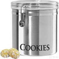 oggi jumbo 8-inch stainless steel 'cookies' clamp canister - airtight food storage container - perfect for kitchen & pantry storage of cookies & bulk, dry foods. логотип