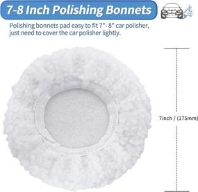 img 3 attached to 🚗 OTUAYAUTO 8PCS 7-8 Inch Polishing Bonnets - Premium Wool Car Buffing Bonnet Set for Automotive Polishers