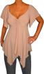 plus size women's tops: caramel tan a-line, sexy v-neck drawstring blouse for business casual outfits logo