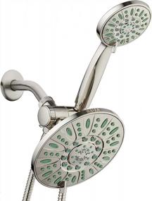 img 4 attached to AquaDance Brushed Nickel Shower Combo - 30 Settings, Anti-Clog & Microban Protection From Mold/Mildew/Bacteria