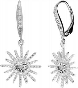 img 4 attached to Add Sparkle To Your Look With LeCalla'S Sterling Silver Diamond Dangle Earrings For Teens And Women