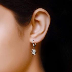 img 1 attached to Add Sparkle To Your Look With LeCalla'S Sterling Silver Diamond Dangle Earrings For Teens And Women
