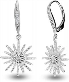 img 3 attached to Add Sparkle To Your Look With LeCalla'S Sterling Silver Diamond Dangle Earrings For Teens And Women