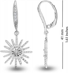 img 2 attached to Add Sparkle To Your Look With LeCalla'S Sterling Silver Diamond Dangle Earrings For Teens And Women