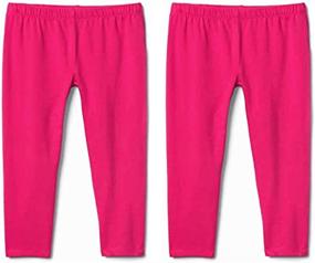 img 3 attached to FLARY Stretchy Cropped Leggings Toddlers Girls' Clothing - Leggings