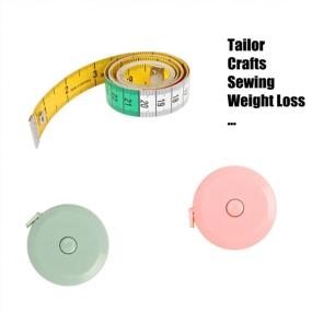 img 1 attached to Pink And Mint Retractable Measuring Tape Set With High Quality Soft Tape Measure - Ideal For Accurate Body Measurements And Weight Loss