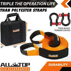 img 1 attached to ALL-TOP Heavy Duty Tow Strap Recovery Kit: 4" X 20' (46,500Lbs) With 100% Nylon And 22% Elasticity + 2X 3/4" D Ring Shackles + Storage Bag - Ultimate Off-Road Rescue Set