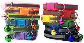 img 1 attached to 🐶 Soft Nylon Puppy ID Collars - Colorful and Adjustable Whelping Safety Litter Collars for Pups - Reflective Plain & Identification - Set of 12 Collars