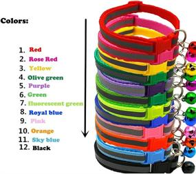 img 3 attached to 🐶 Soft Nylon Puppy ID Collars - Colorful and Adjustable Whelping Safety Litter Collars for Pups - Reflective Plain & Identification - Set of 12 Collars