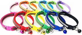 img 2 attached to 🐶 Soft Nylon Puppy ID Collars - Colorful and Adjustable Whelping Safety Litter Collars for Pups - Reflective Plain & Identification - Set of 12 Collars